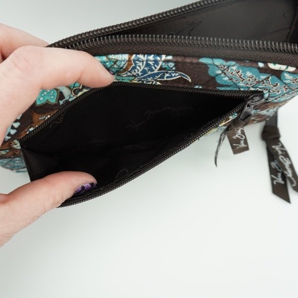 Vera Bradley Java Blue Zip Around Quilted Wallet Clutch - Picture 3 of 8